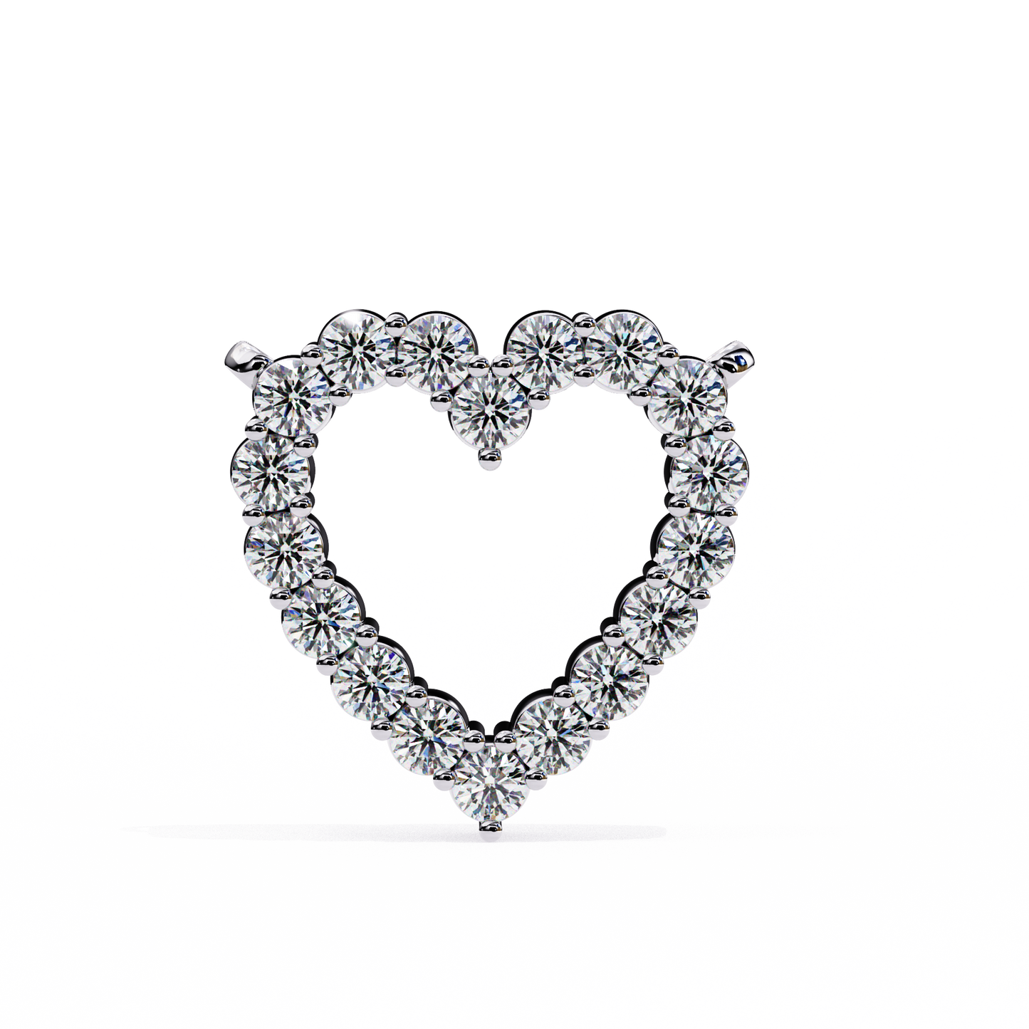 0.40 CTW Open Heart Lab-Grown Diamond Necklace in 14K Gold & Platinum
