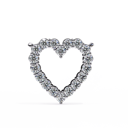 0.40 CTW Open Heart Lab-Grown Diamond Necklace in 14K Gold & Platinum