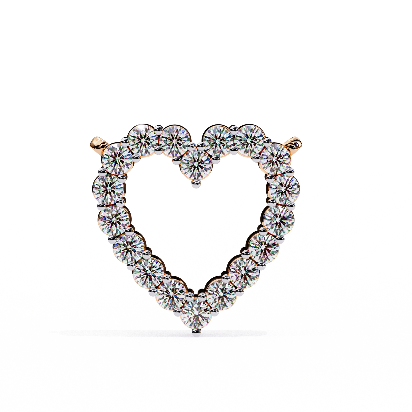 0.40 CTW Open Heart Lab-Grown Diamond Necklace in 14K Gold & Platinum
