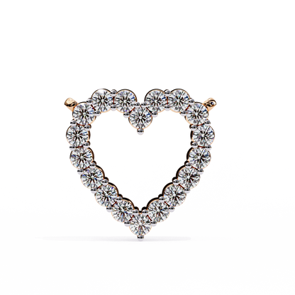 0.40 CTW Open Heart Lab-Grown Diamond Necklace in 14K Gold & Platinum