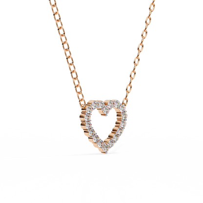 0.40 CTW Open Heart Lab-Grown Diamond Necklace in 14K Gold & Platinum