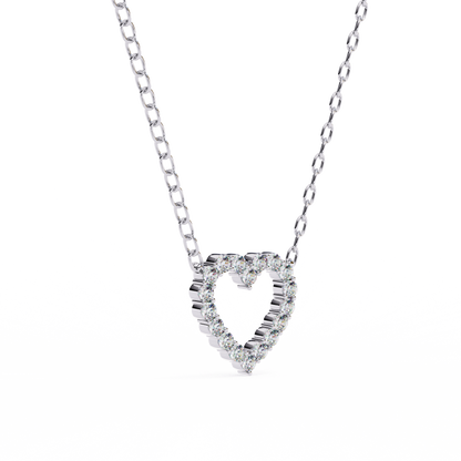0.40 CTW Open Heart Lab-Grown Diamond Necklace in 14K Gold & Platinum