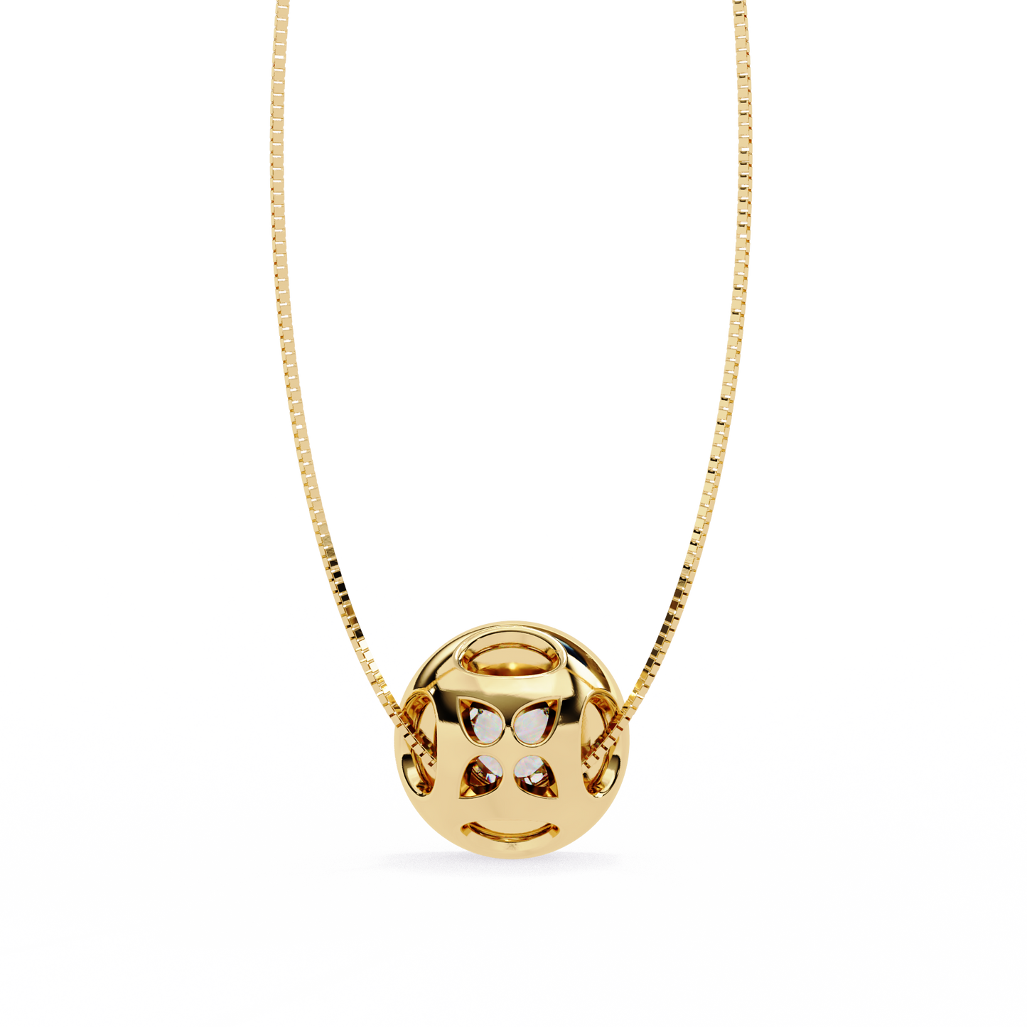 0.30 CT Round Lab-Grown Diamond Halo Disc Necklace in 14K Gold & Platinum