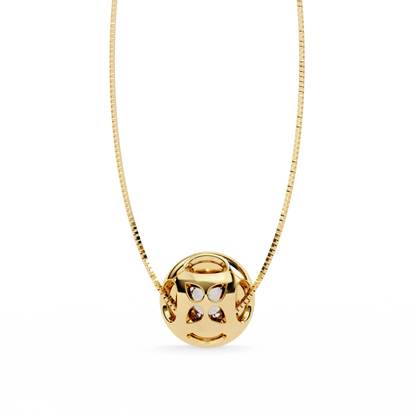 0.30 CT Round Lab-Grown Diamond Halo Disc Necklace in 14K Gold & Platinum