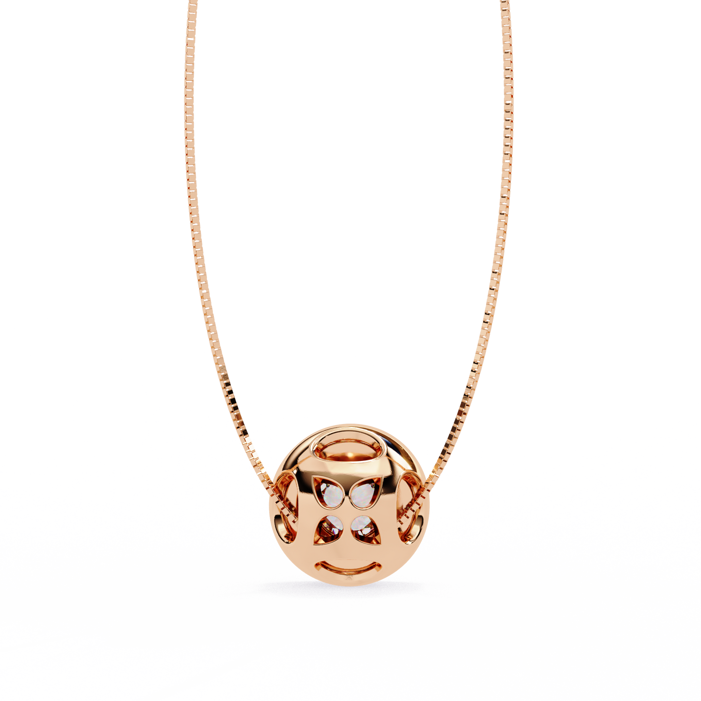 0.30 CT Round Lab-Grown Diamond Halo Disc Necklace in 14K Gold & Platinum