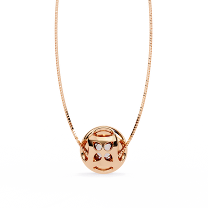 0.30 CT Round Lab-Grown Diamond Halo Disc Necklace in 14K Gold & Platinum