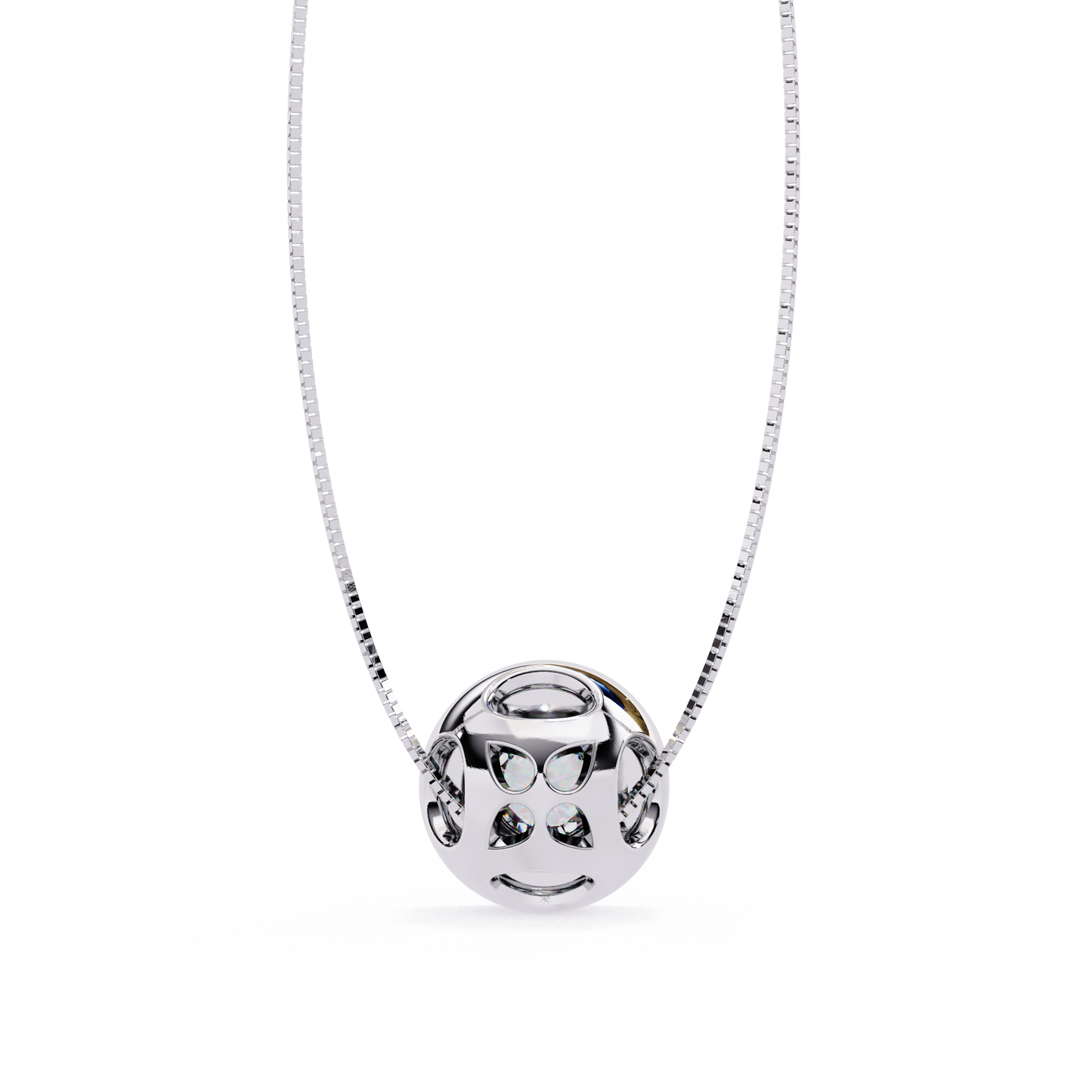 0.30 CT Round Lab-Grown Diamond Halo Disc Necklace in 14K Gold & Platinum