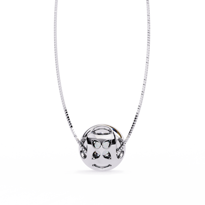 0.30 CT Round Lab-Grown Diamond Halo Disc Necklace in 14K Gold & Platinum