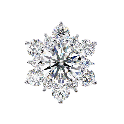 0.72 CTW Round Lab-Grown Diamond Floral Cluster Stud Earrings in 14K Gold