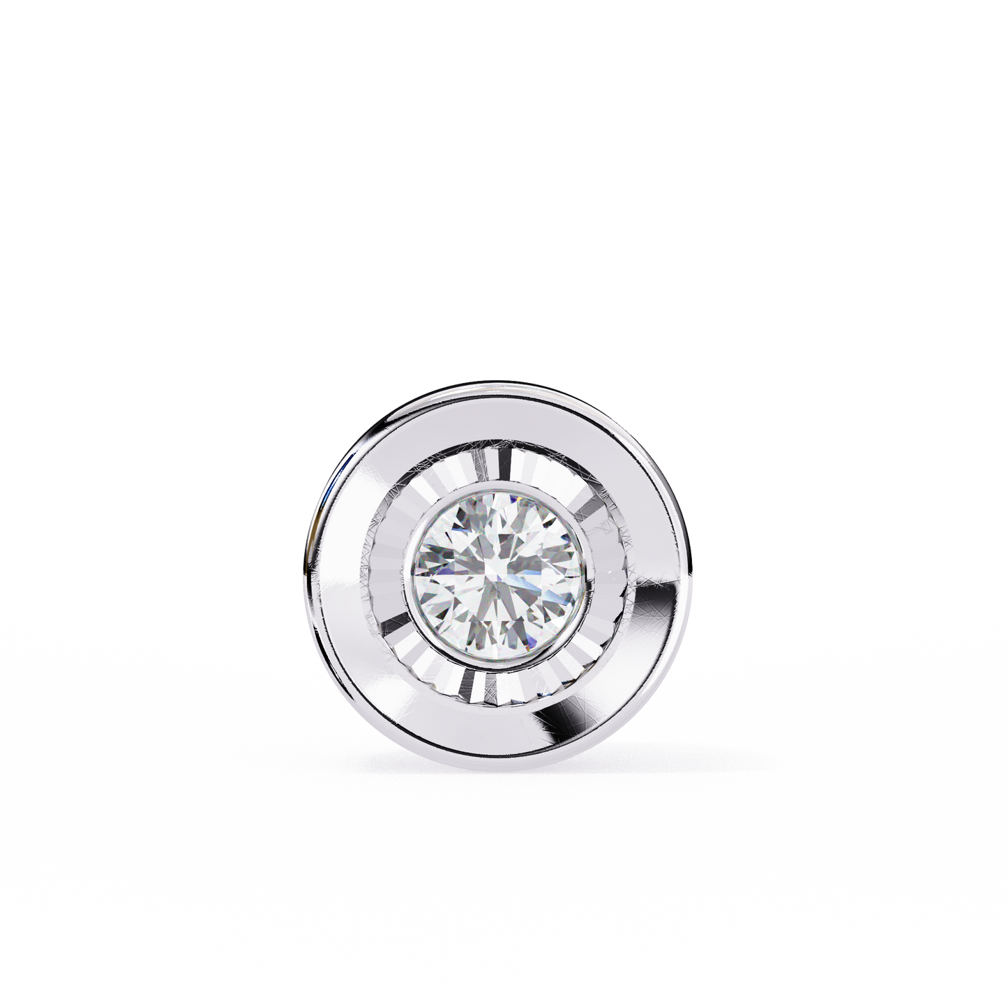 0.30 CT Round Lab-Grown Diamond Halo Disc Necklace in 14K Gold & Platinum