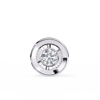 0.30 CT Round Lab-Grown Diamond Halo Disc Necklace in 14K Gold & Platinum