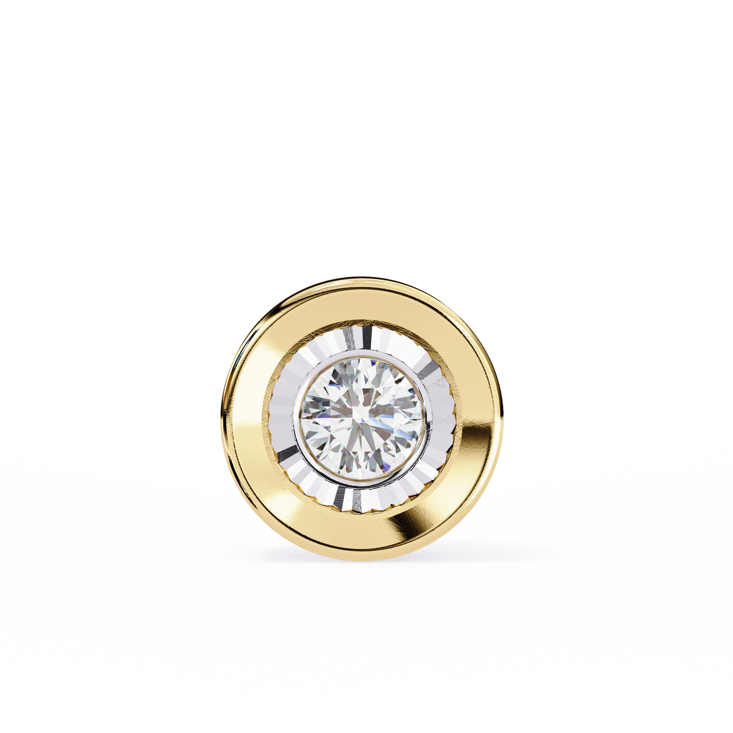 0.30 CT Round Lab-Grown Diamond Halo Disc Necklace in 14K Gold & Platinum