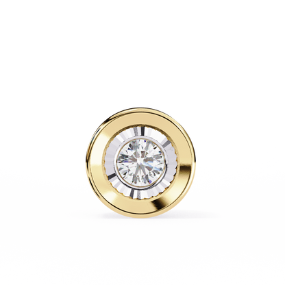 0.30 CT Round Lab-Grown Diamond Halo Disc Necklace in 14K Gold & Platinum