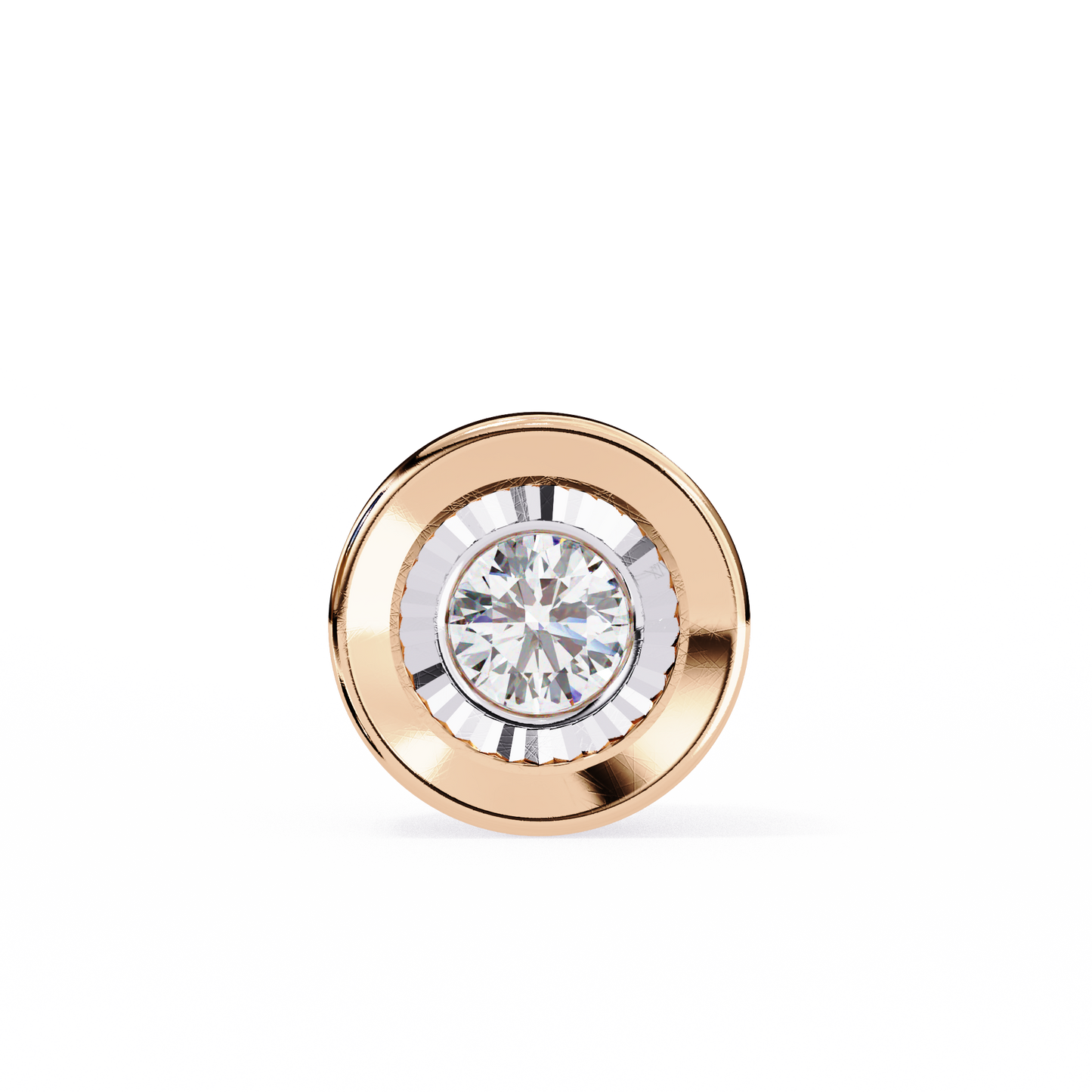0.30 CT Round Lab-Grown Diamond Halo Disc Necklace in 14K Gold & Platinum
