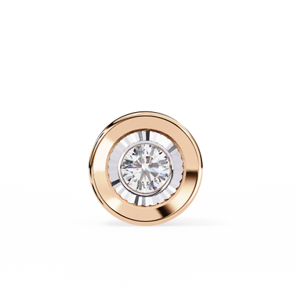 0.30 CT Round Lab-Grown Diamond Halo Disc Necklace in 14K Gold & Platinum