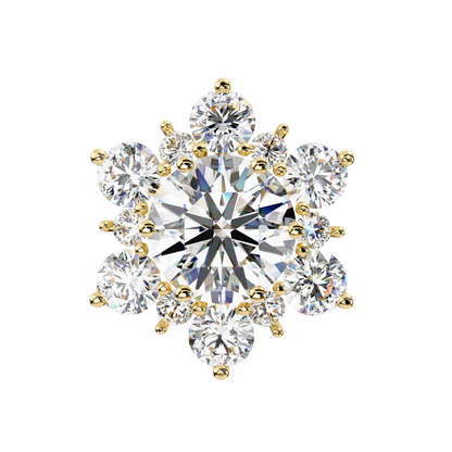 0.72 CTW Round Lab-Grown Diamond Floral Cluster Stud Earrings in 14K Gold