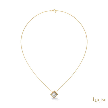 2CT. Bezel Princess Lab Diamond Pendant