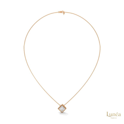 2CT. Bezel Princess Lab Diamond Pendant