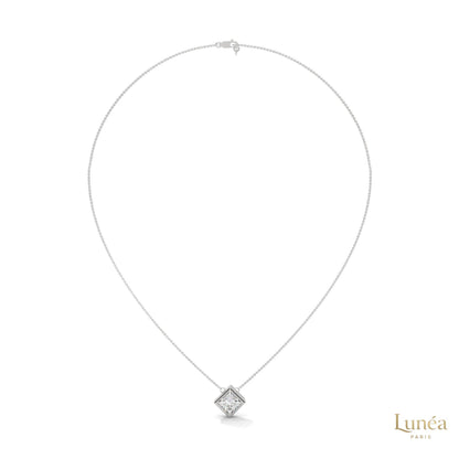 2CT. Bezel Princess Lab Diamond Pendant