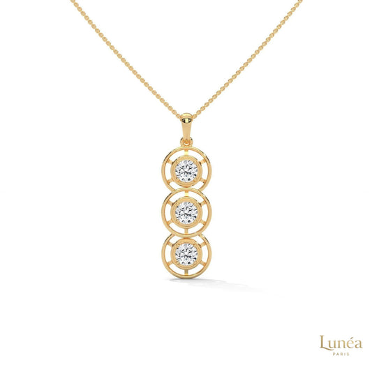 2.0 CT. Triple Diamond Drop Pendant