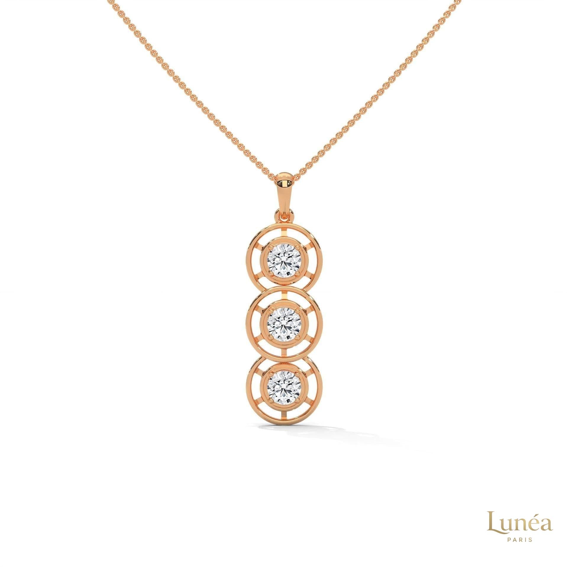 2.0 CT. Triple Diamond Drop Pendant