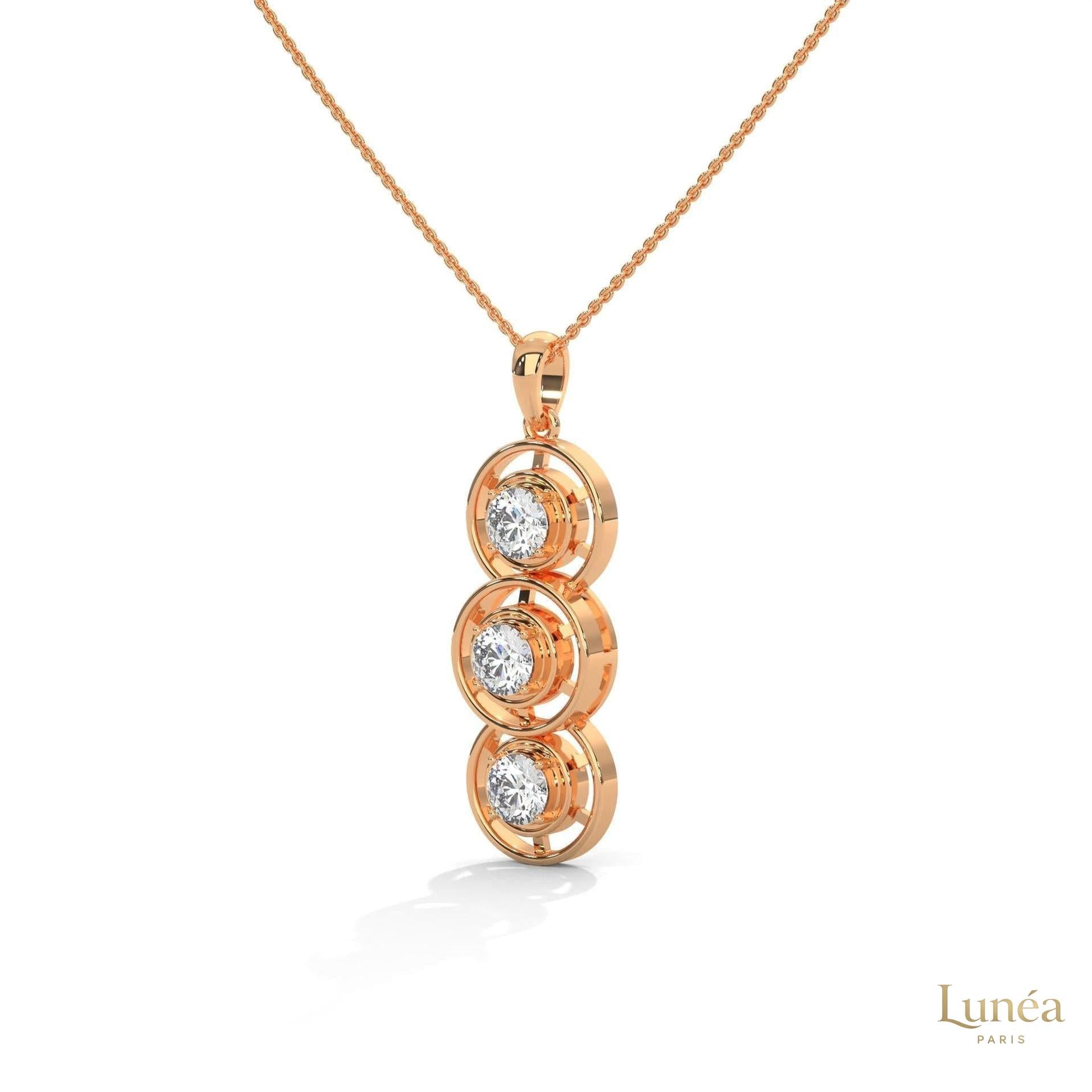 2.0 CT. Triple Diamond Drop Pendant