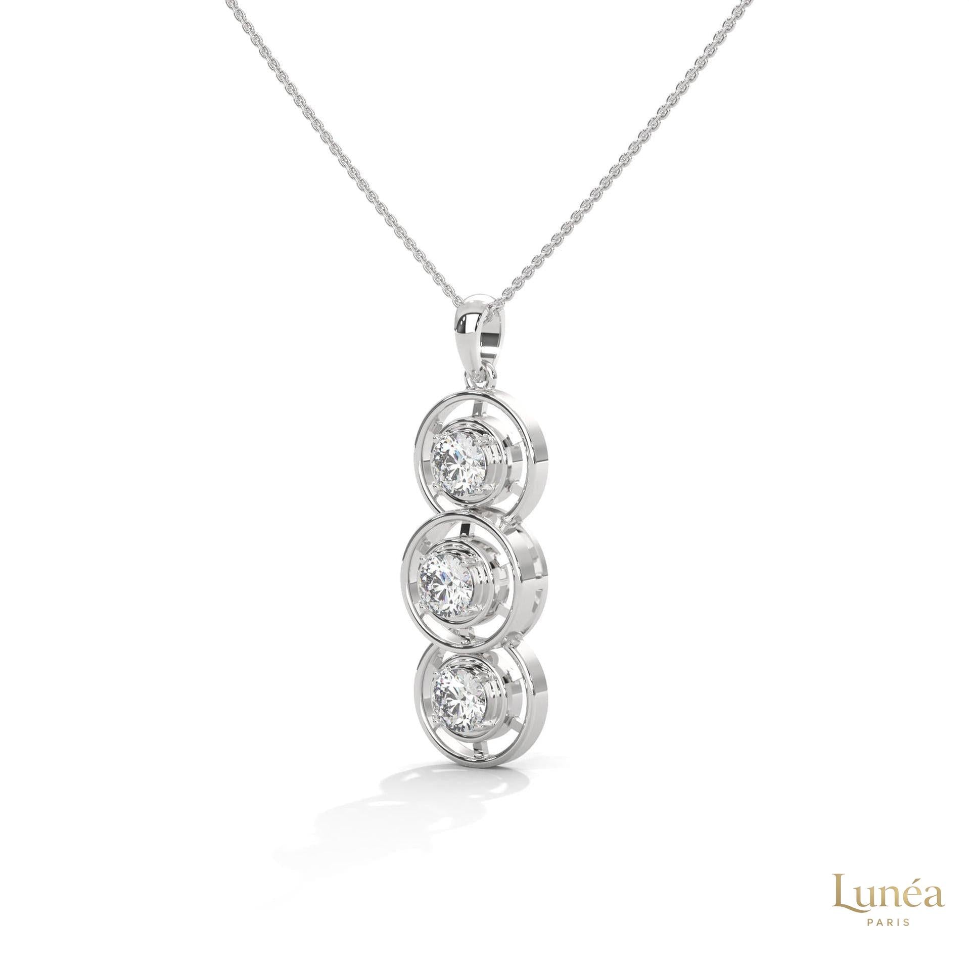 2.0 CT. Triple Diamond Drop Pendant
