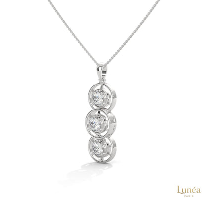 2.0 CT. Triple Diamond Drop Pendant