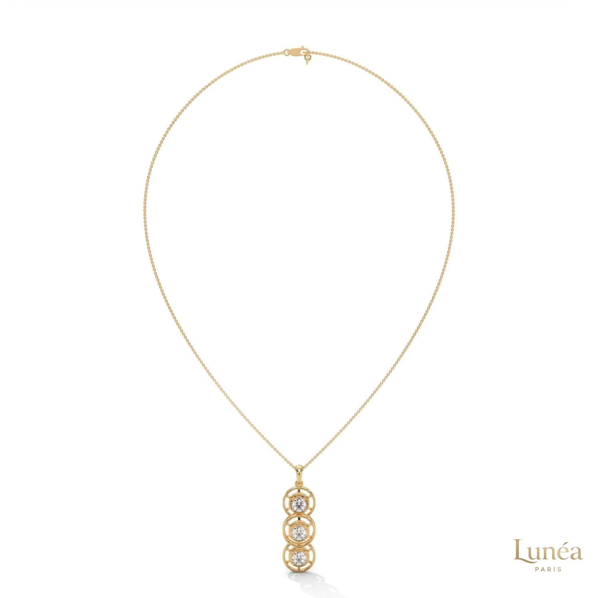 2.0 CT. Triple Diamond Drop Pendant
