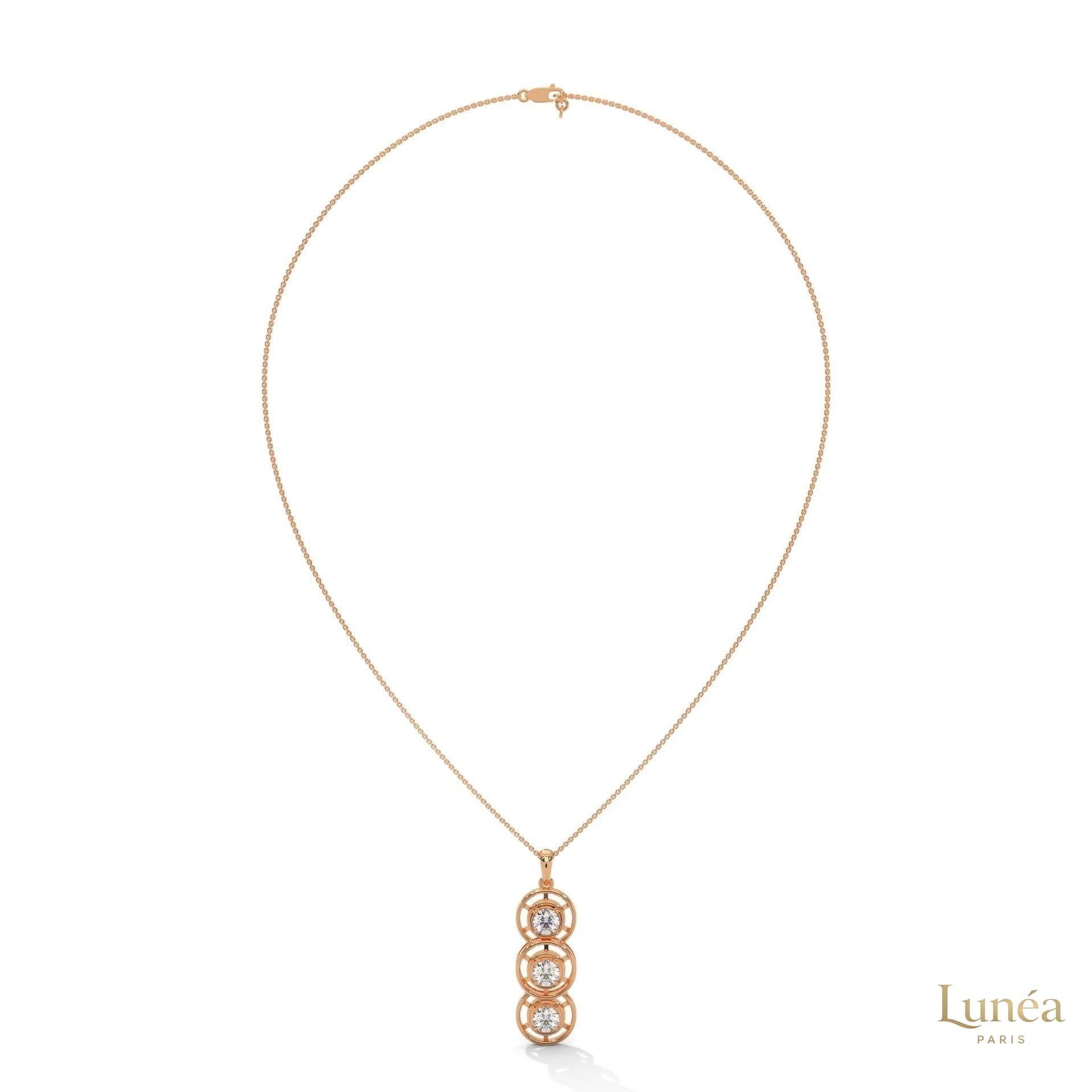 2.0 CT. Triple Diamond Drop Pendant