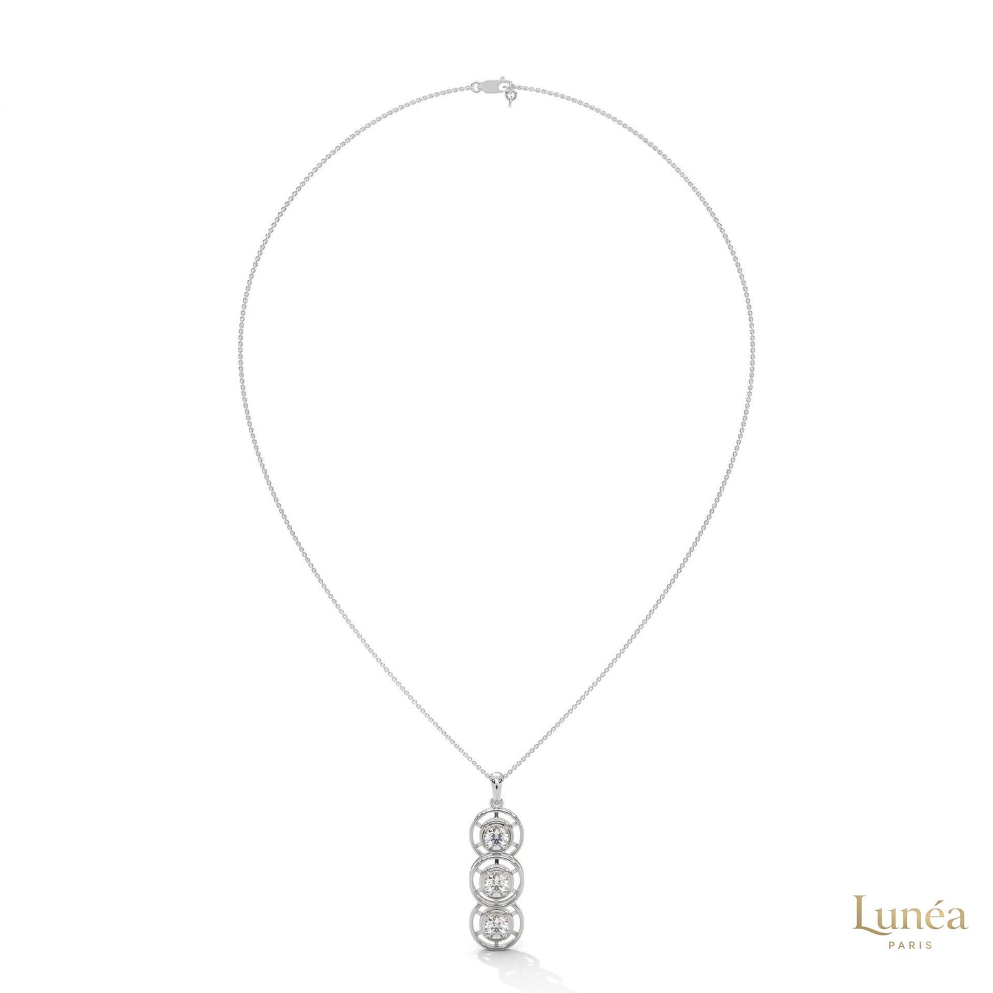 2.0 CT. Triple Diamond Drop Pendant