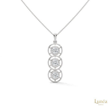 2.0 CT. Triple Diamond Drop Pendant