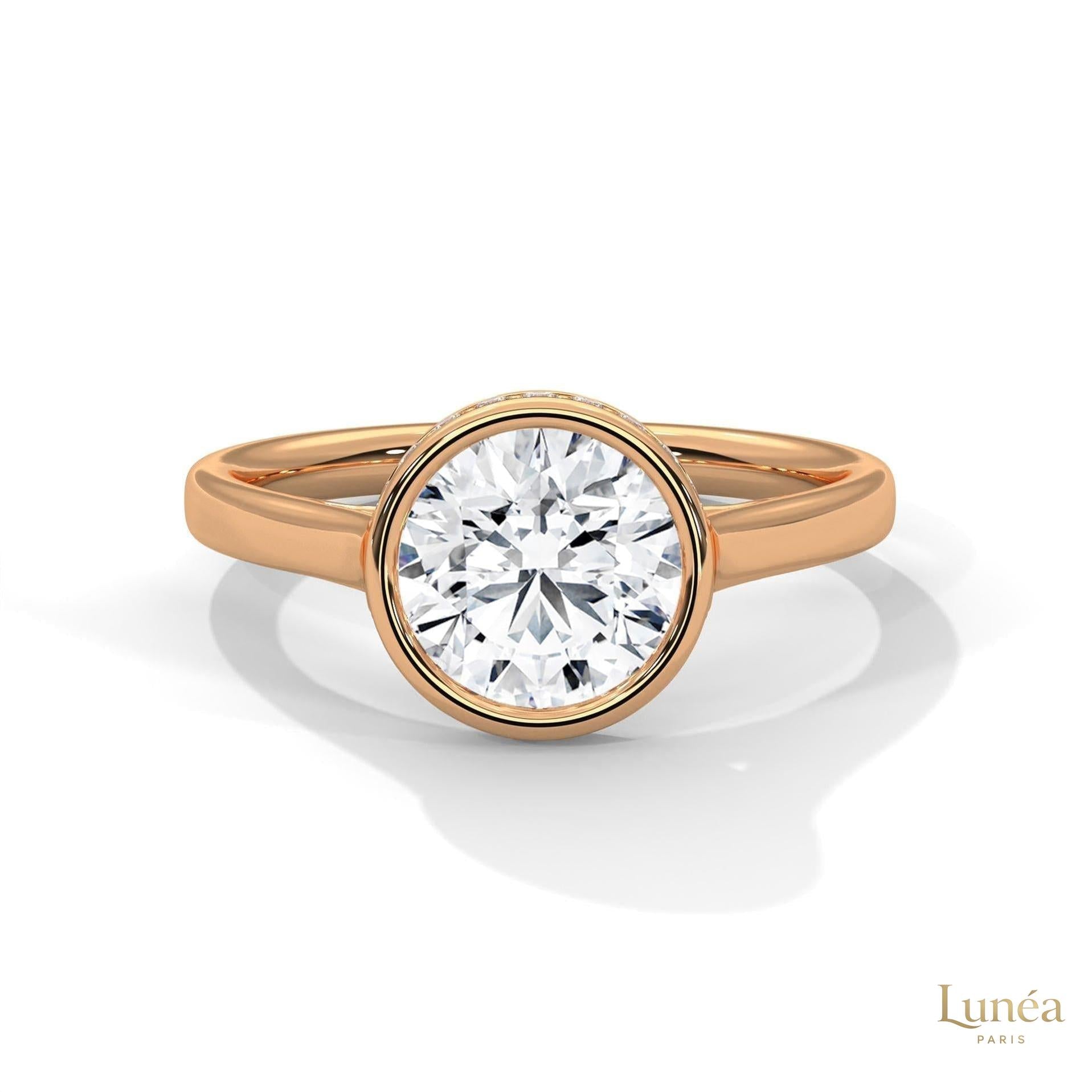 2.15 Ct. Bezel-Set Round Lab Diamond Solitaire Ring