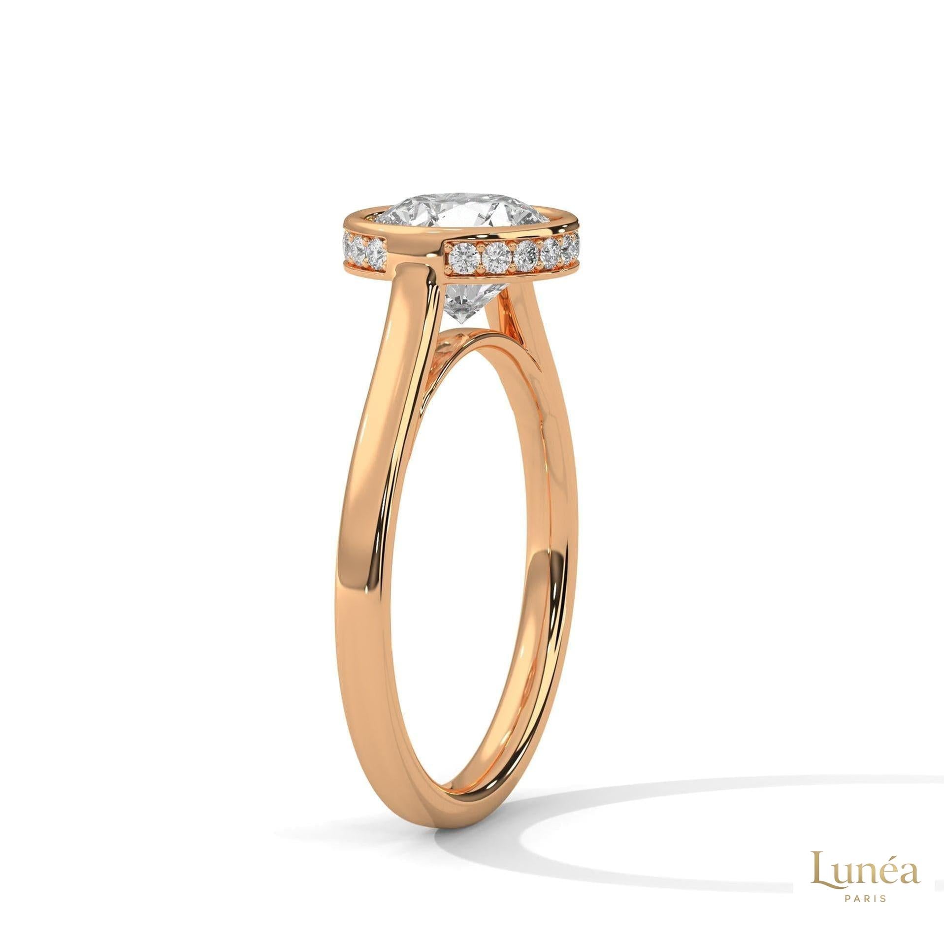 2.15 Ct. Bezel-Set Round Lab Diamond Solitaire Ring