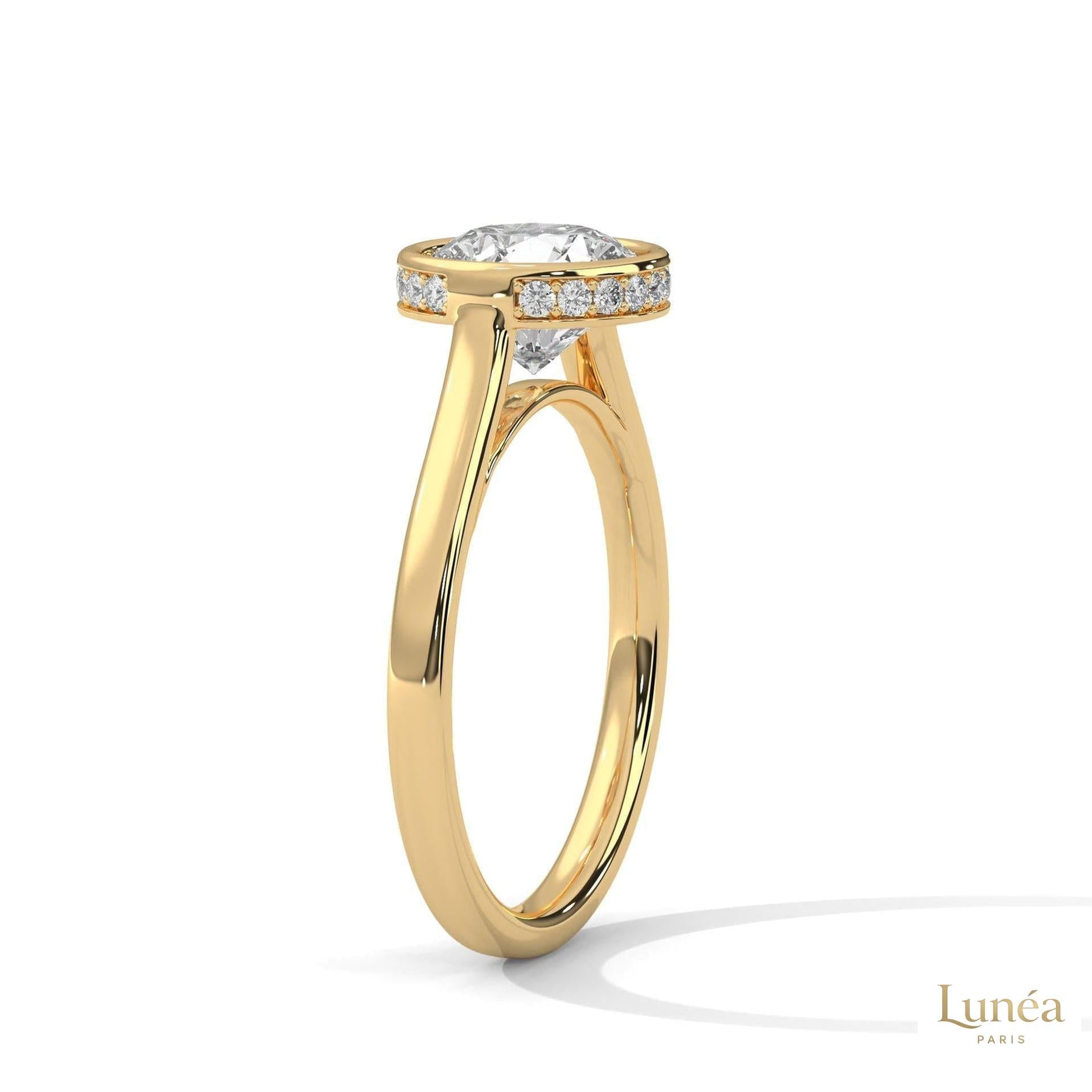 2.15 Ct. Bezel-Set Round Lab Diamond Solitaire Ring