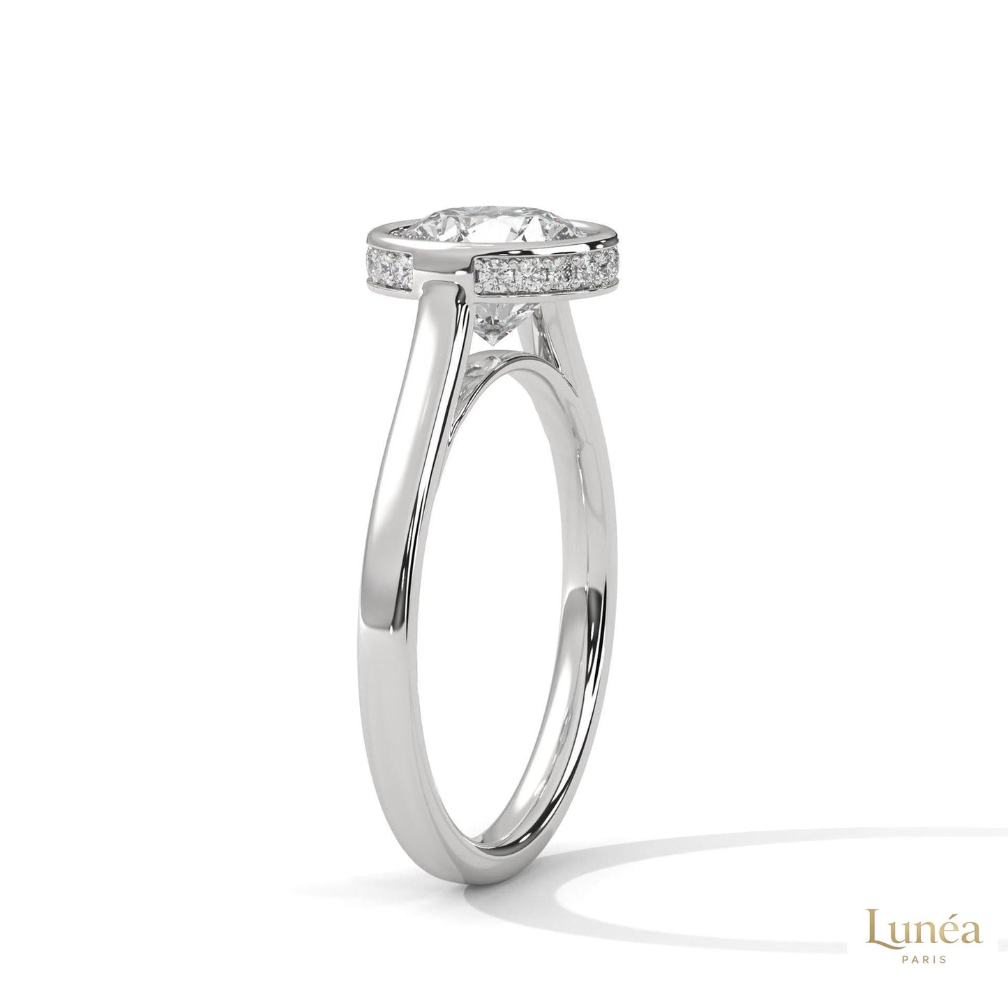 2.15 Ct. Bezel-Set Round Lab Diamond Solitaire Ring