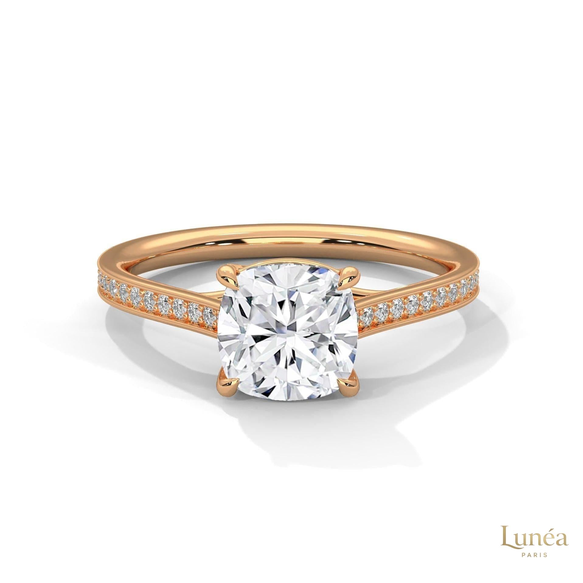 2.15 Ct. Cushion Cut Lab Diamond Engagement Ring