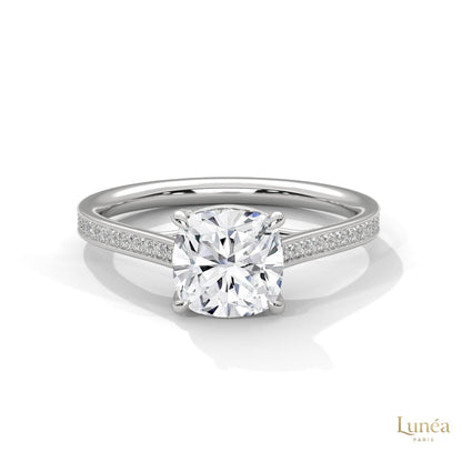 2.15 Ct. Cushion Cut Lab Diamond Engagement Ring