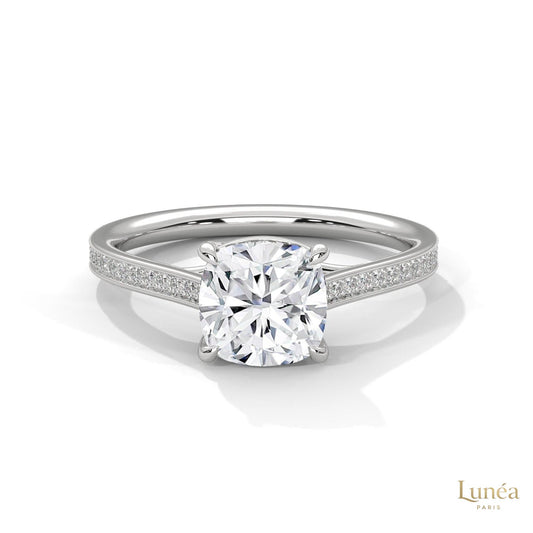 2.15 Ct. Cushion Cut Lab Diamond Engagement Ring