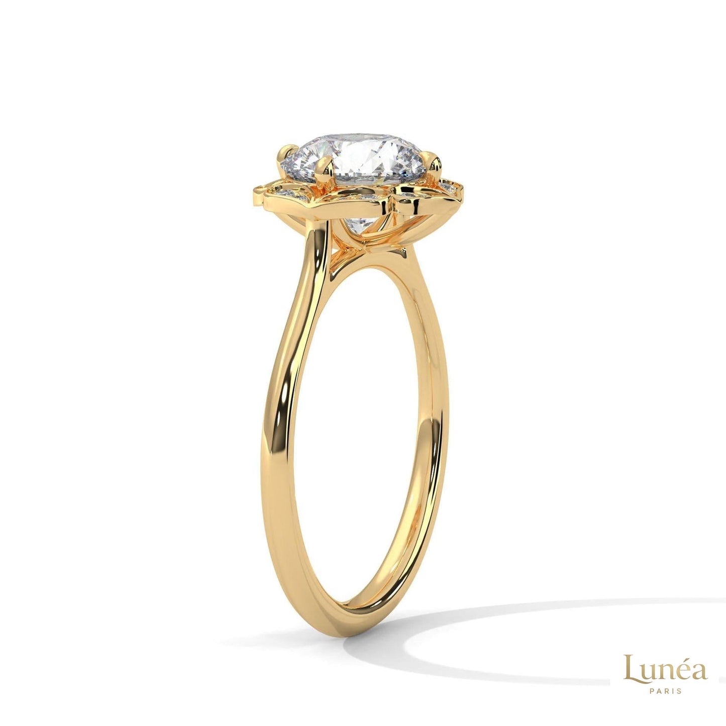 2.15 Ct. Floral Halo Lab Diamond Engagement Ring