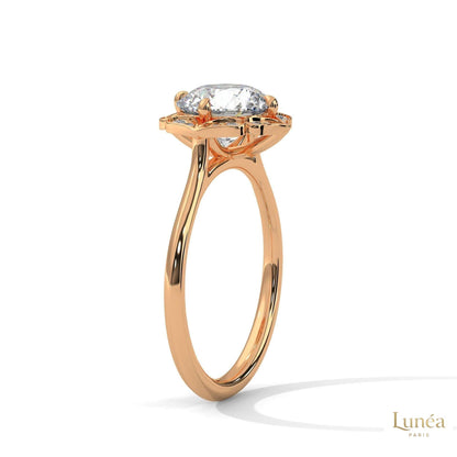 2.15 Ct. Floral Halo Lab Diamond Engagement Ring