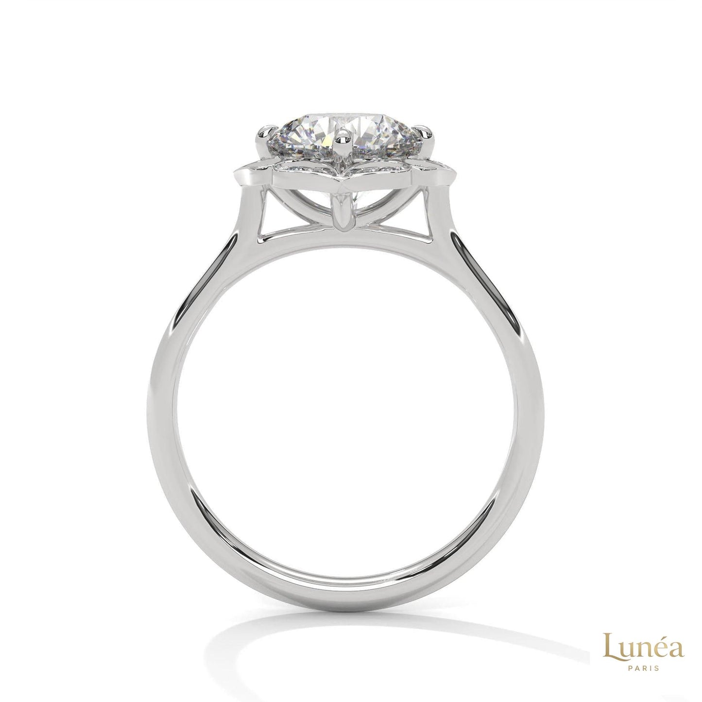 2.15 Ct. Floral Halo Lab Diamond Engagement Ring