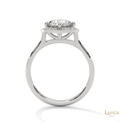 2.15 Ct. Floral Halo Lab Diamond Engagement Ring