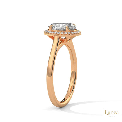 2.15 Ct. Oval Halo Lab Diamond Ring