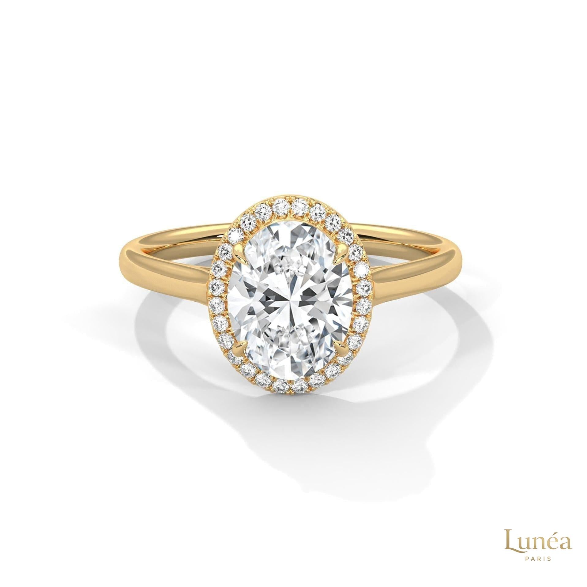 2.15 Ct. Oval Halo Lab Diamond Ring