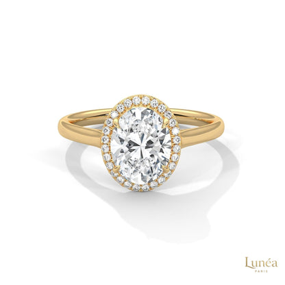 2.15 Ct. Oval Halo Lab Diamond Ring