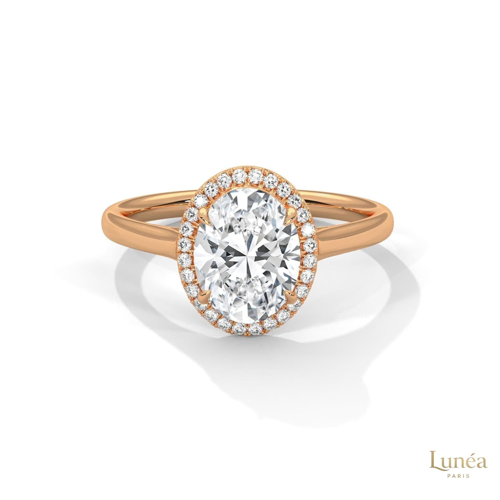 2.15 Ct. Oval Halo Lab Diamond Ring