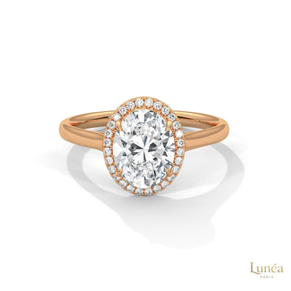 2.15 Ct. Oval Halo Lab Diamond Ring