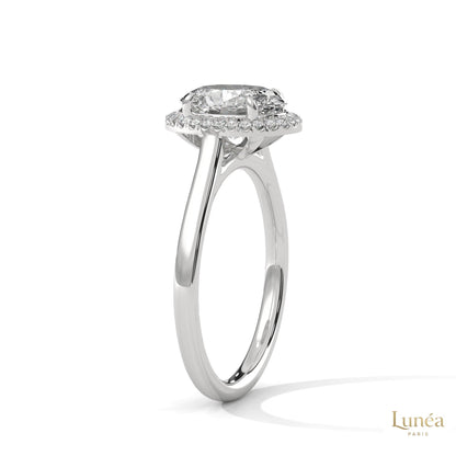 2.15 Ct. Oval Halo Lab Diamond Ring