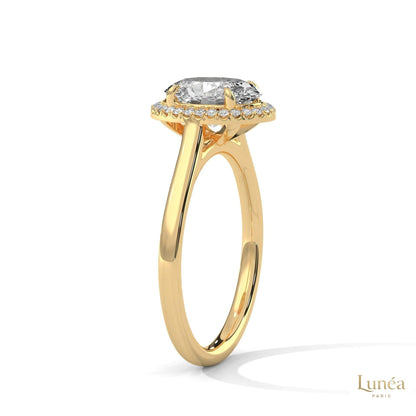 2.15 Ct. Oval Halo Lab Diamond Ring